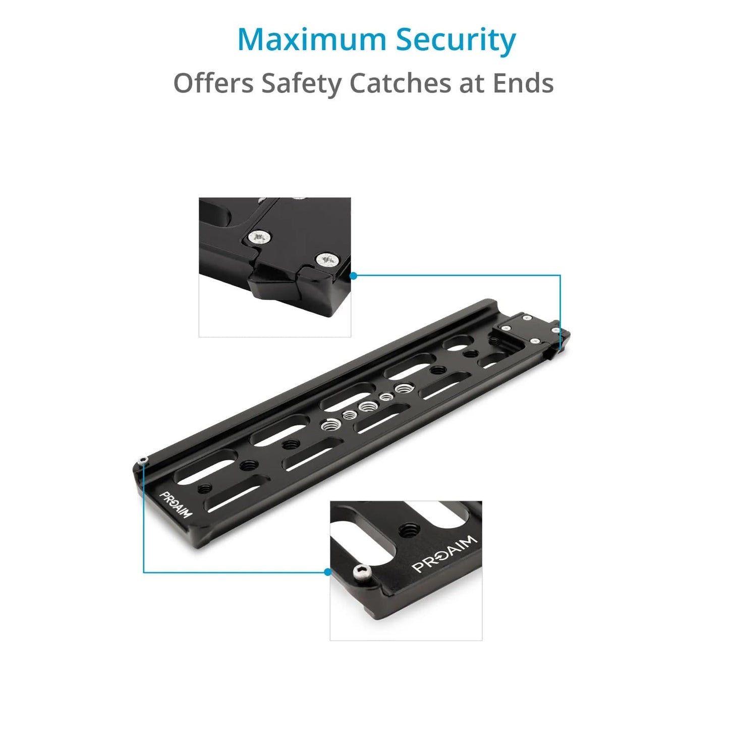 PROAIM 10” Dovetail Plate. Compatible with Proaim 15mm Quick Release Camera Base Plate. Works with Most Tripod Heads. Balance Camera Rigs (DP-10)