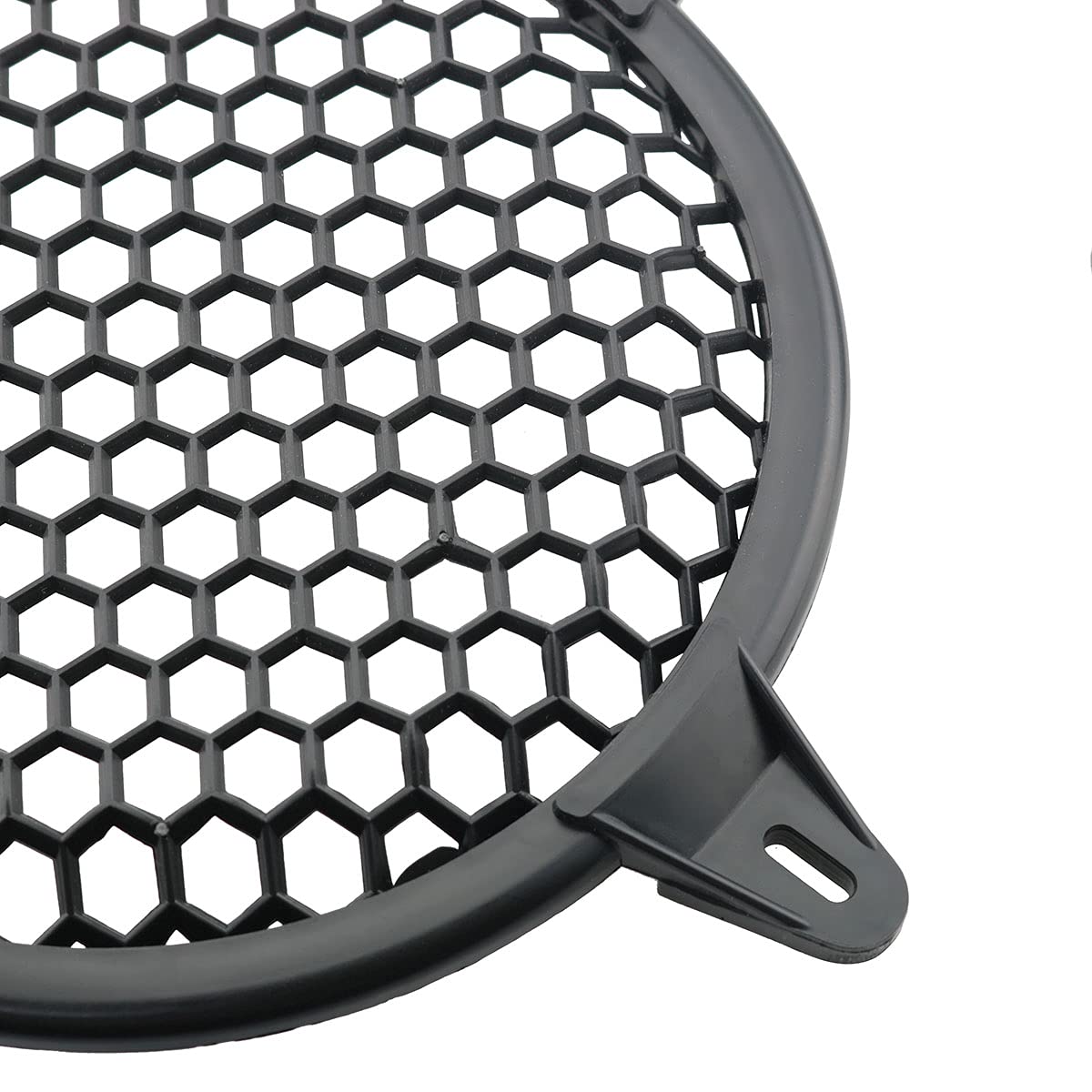 Ruiwaer 2pcs 6" Protective Cover for Speaker Grille, Hard Plastic Car Subwoofer Metal Round Metal Mesh Cover, Black