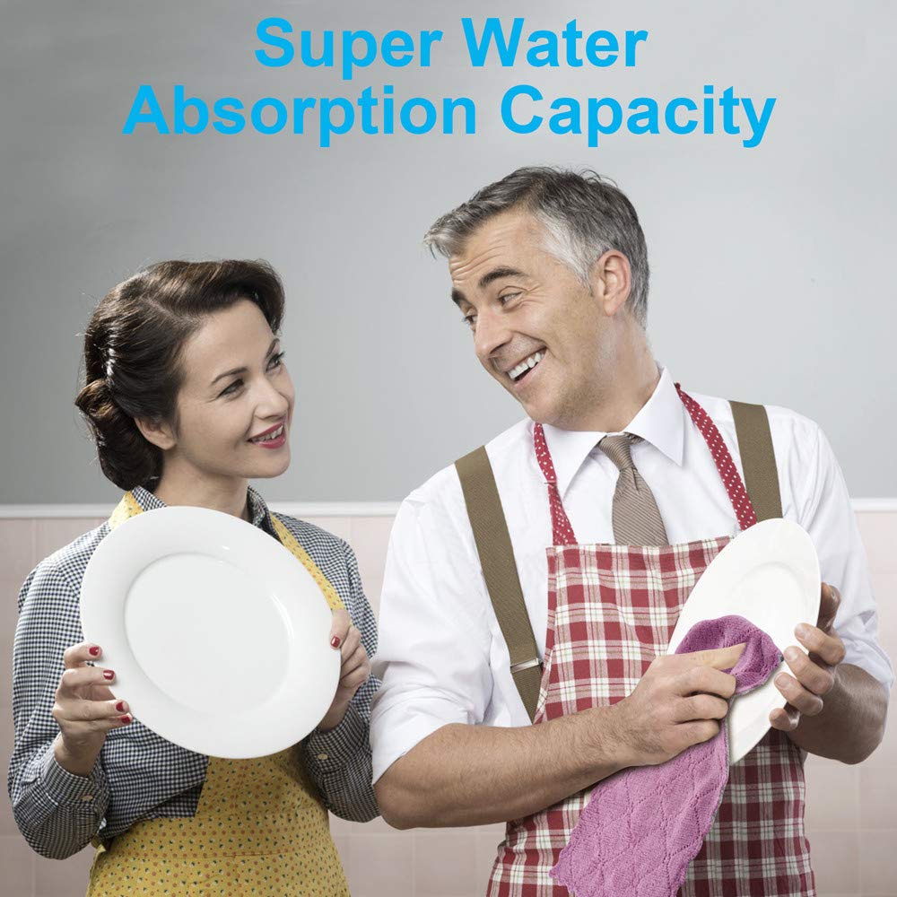 OstWony 12-Pack Kitchen Dish Towels – Double-Sided Microfiber Cleaning Cloths for Dishes, Furniture, Car & More, 10"x6" Reusable Rags