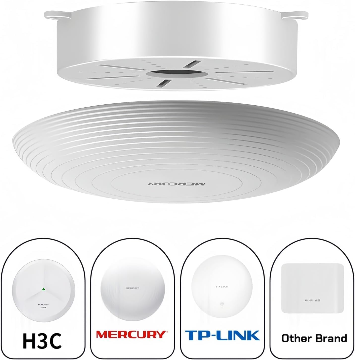 SamIdea 11.8-23.6" Adjustable Ceiling Mount for Large Dome Cameras - 150mm Large Base Plate for TP-Link/H3C/Huawei, Heavy-Duty AP Extension Pole
