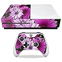 MightySkins Skin Compatible with Microsoft Xbox One S - Purple Flowers | Protective, Durable, and Unique Vinyl Decal wrap Cover | Easy to Apply