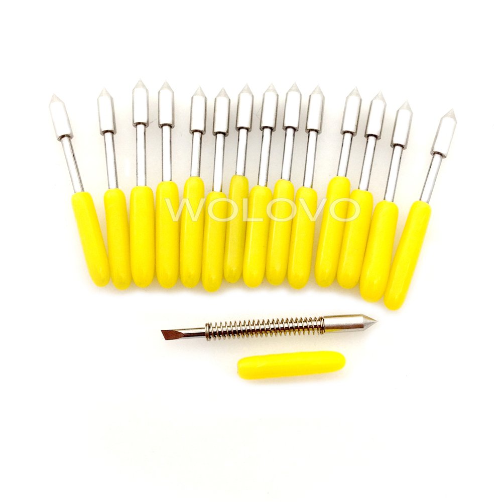 wolovo 15pcs 30 Degree Graphtec CB09 Vinyl Plotter Cutter Blade with Spring