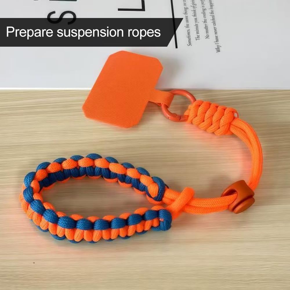 YouPocket Phone Lanyard Phone Wrist Strap for Cell Phone Case, Adjustable Phone Strap Lanyard Phone Tether Anti Theft (Orange)