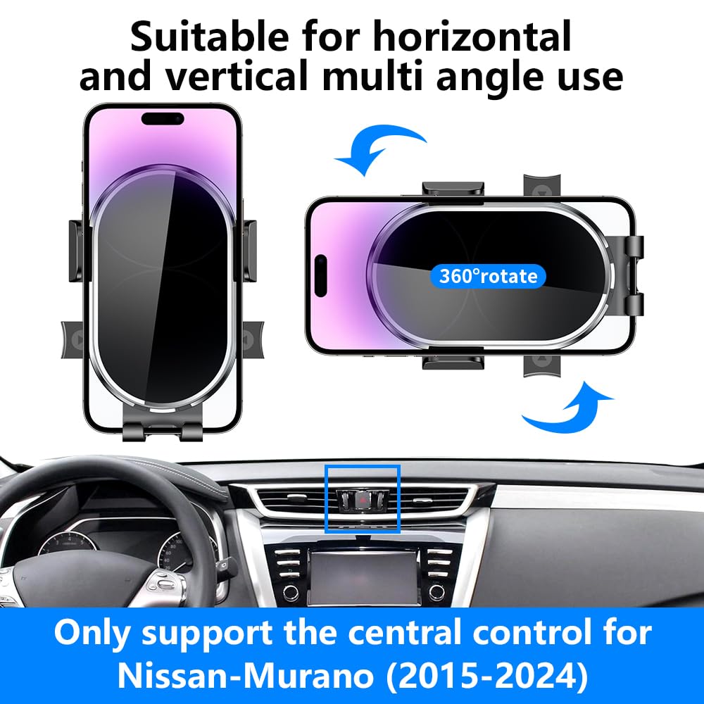 YEGZA Car Phone Holder for 2015-2025 Nissan Murano Auto Accessories Navigation Bracket Interior Decoration Dashboard Cell Mobile Phone Mount Holders