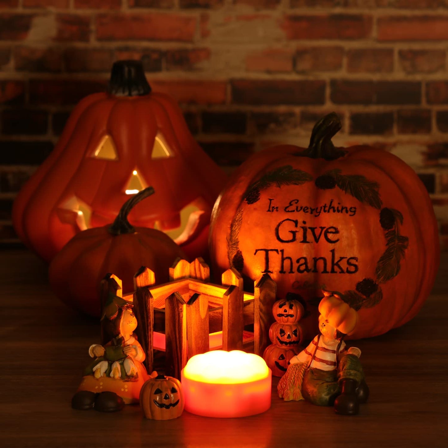 OWLBAY 4 PCS LED Pumpkin Lights with Remote Control and Timers, Bright Jack O’ Lantern Lights Battery Operated Flickering Flameless Candles