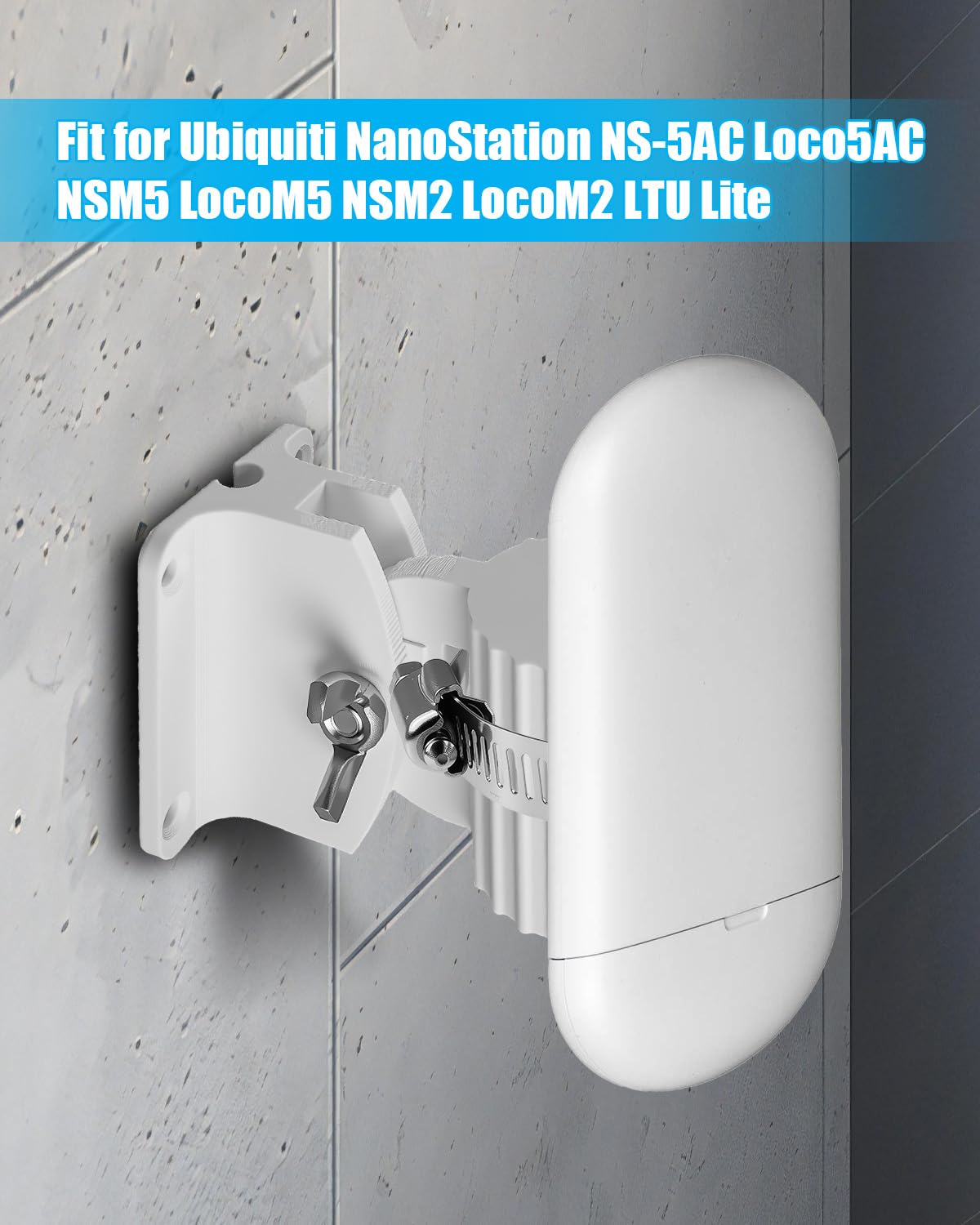 Wall Mount Bracket 2Pcs Fit for Ubiquiti NanoStation NS-5AC Loco5AC NSM5 LocoM5 NSM2 LocoM2 LTU Lite - Adjustable Outdoor Wireless Bridge Mount Fit