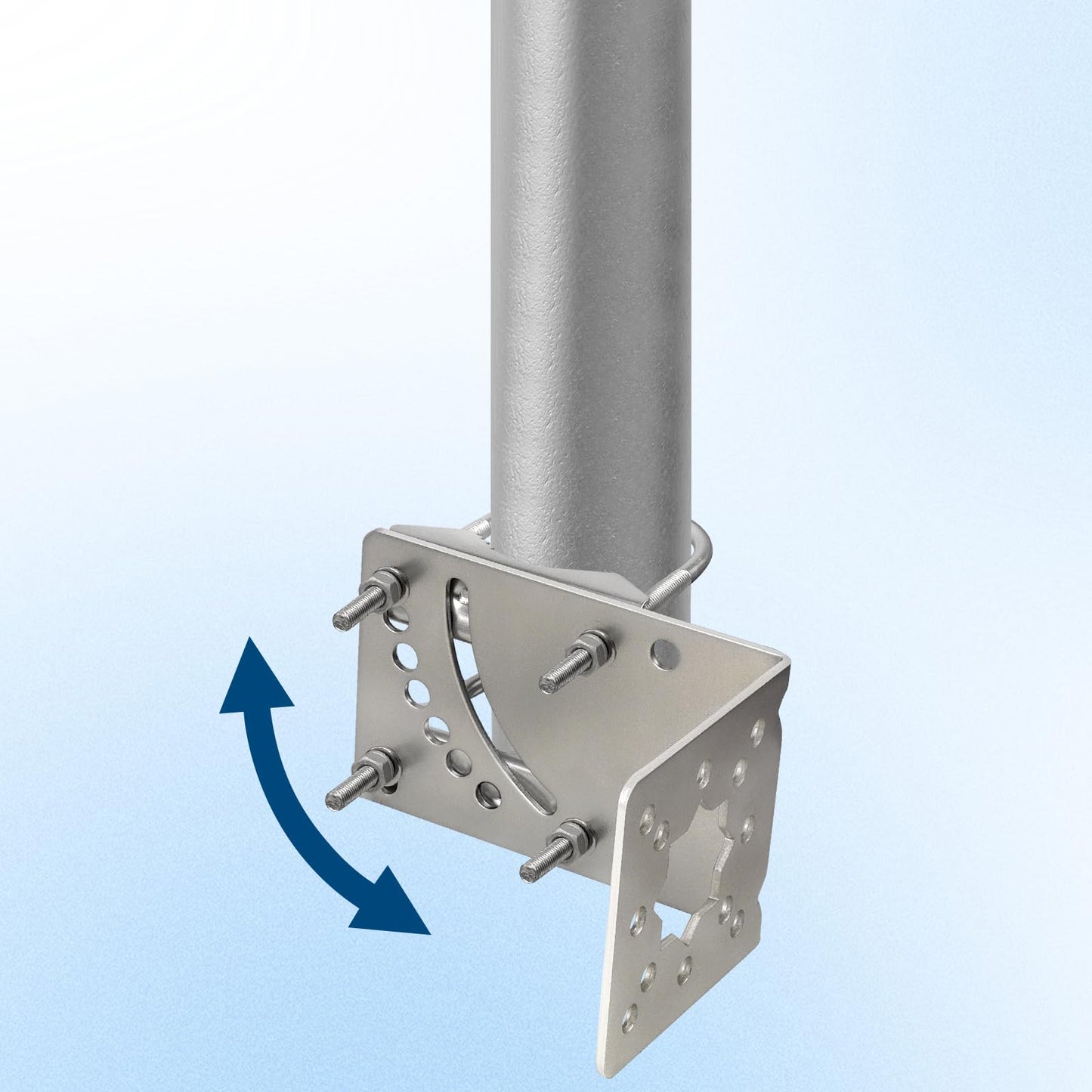 MOOKEERF Antenna Mast Clamp, Mount Bracket with Double U-Bolts, Starlink Mount for Home Antenna Pole Holder, Adjustable Angle