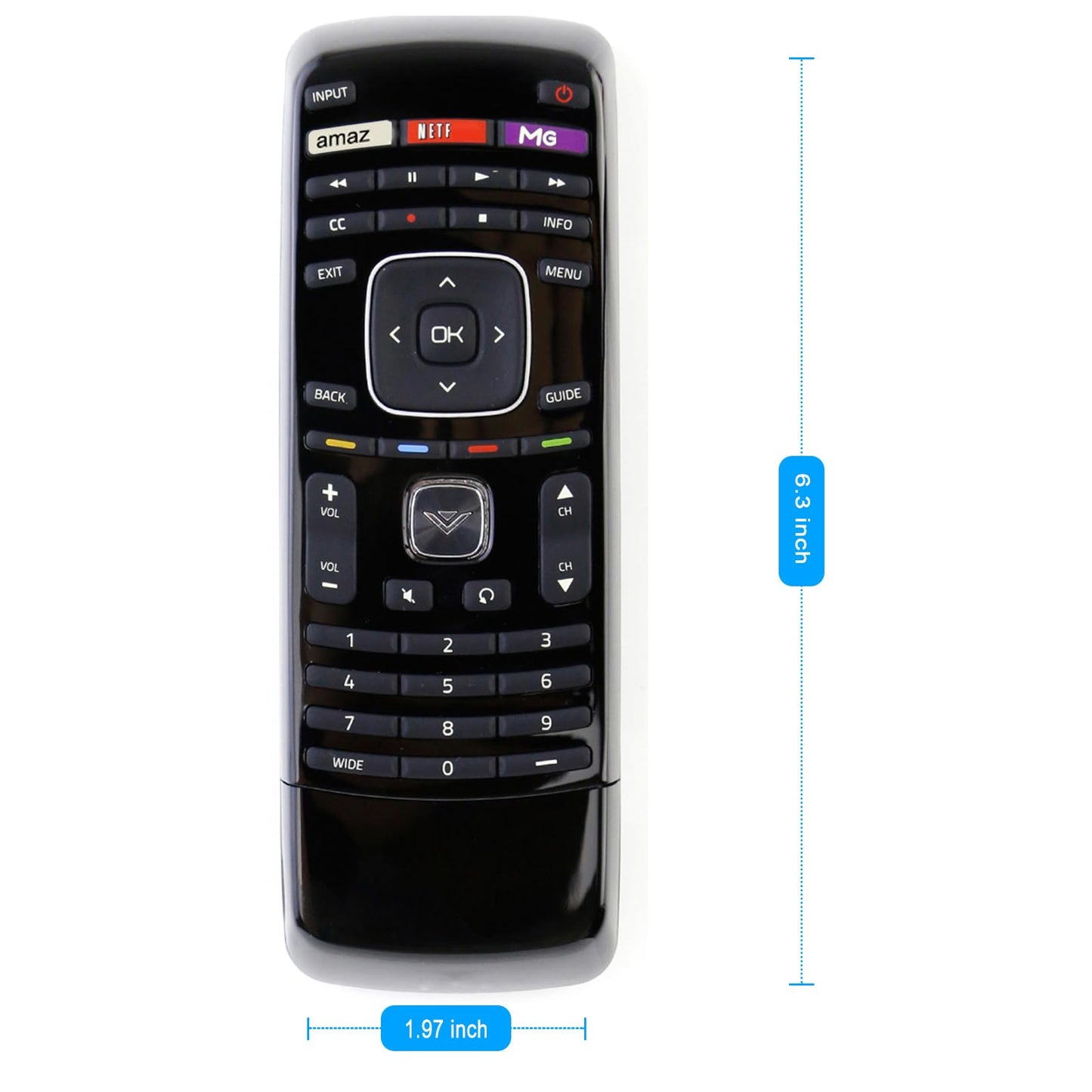XRT302 QWERTY Keyboard Replace Remote Control fit for Vizio TV E601i-A3 E701i-A3 E650i-A2 D650i-B2 M420SV M470SV M550SV M320SR M370SR M420SR E3D320VX