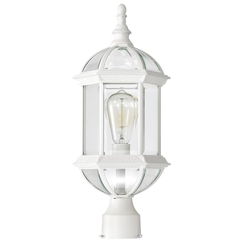 Nuvo Lighting 60/4974 Traditional One Light Post Mount from Boxwood collection in White finish