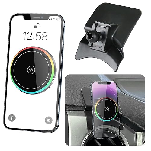 LUNQIN Car Magnetic Phone Mount for Toyota Tundra 2014 2015 2016 2017 2018 2019 2020 2021 Auto Interior Accessories Best Cellphone Holder Fast 15W