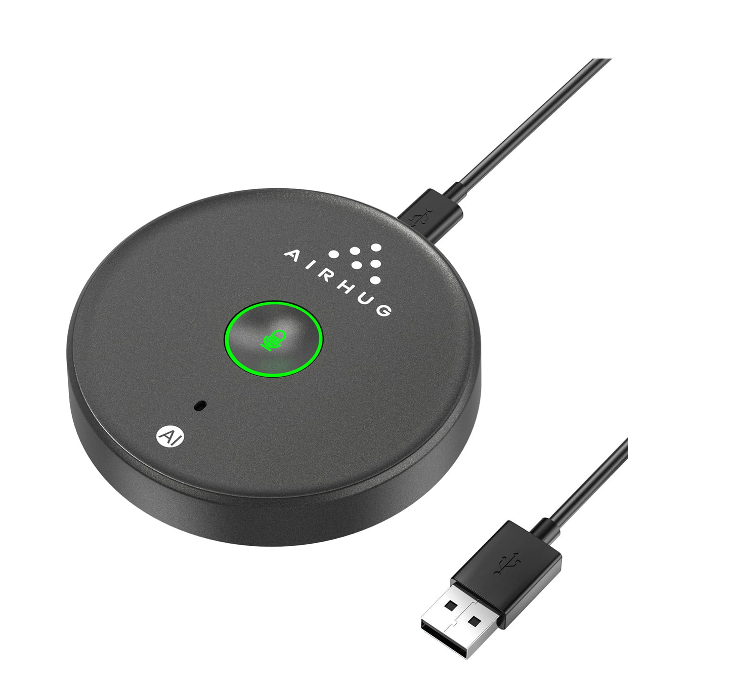 AIRHUG USB Microphone No Speaker,Desktop Computer Mic, Mute Button with LED Indicator,AI Noise Reduction,Plug & Play Omnidirectional Condenser PC
