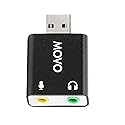 Movo USB-AC 3.5mm TRS Microphone to USB 2.0 Stereo Audio External Sound Card Adapter for PC and Mac. USB Sound Card Adapter for Computer or Laptop