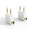 MEE Audio Airplane Headphone Adapter for in-Flight Entertainment Systems - Dual 3.5mm Male to 3.5mm Female - Works with Headphones, Headsets