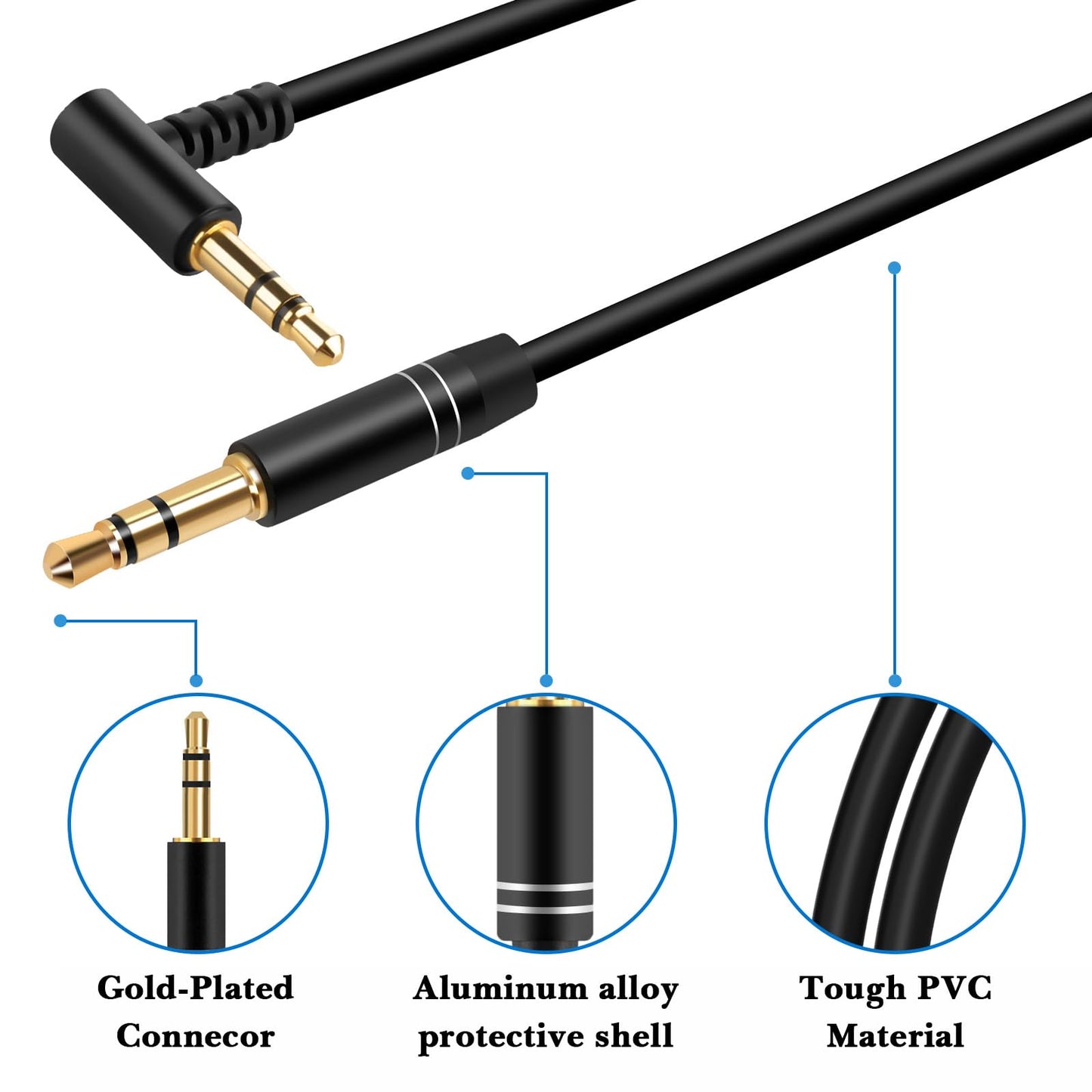 Beats Audio Cable - 4.9ft (1.5m) 3.5mm TRRS to TRS Replacement Aux Cord for Solo, Studio, V-Moda Crossfade Headphones
