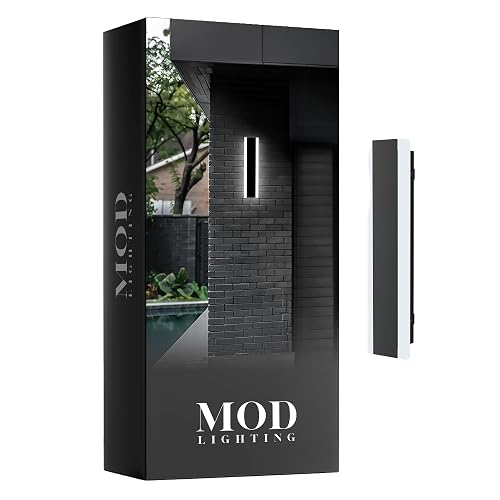 MOD LIGHTING Haylen Wired LED Outdoor Wall Light (1-Pack), 12" Water Resistant Outdoor LED Sconce, Remote Dimming Modern Wall Sconces for Patio