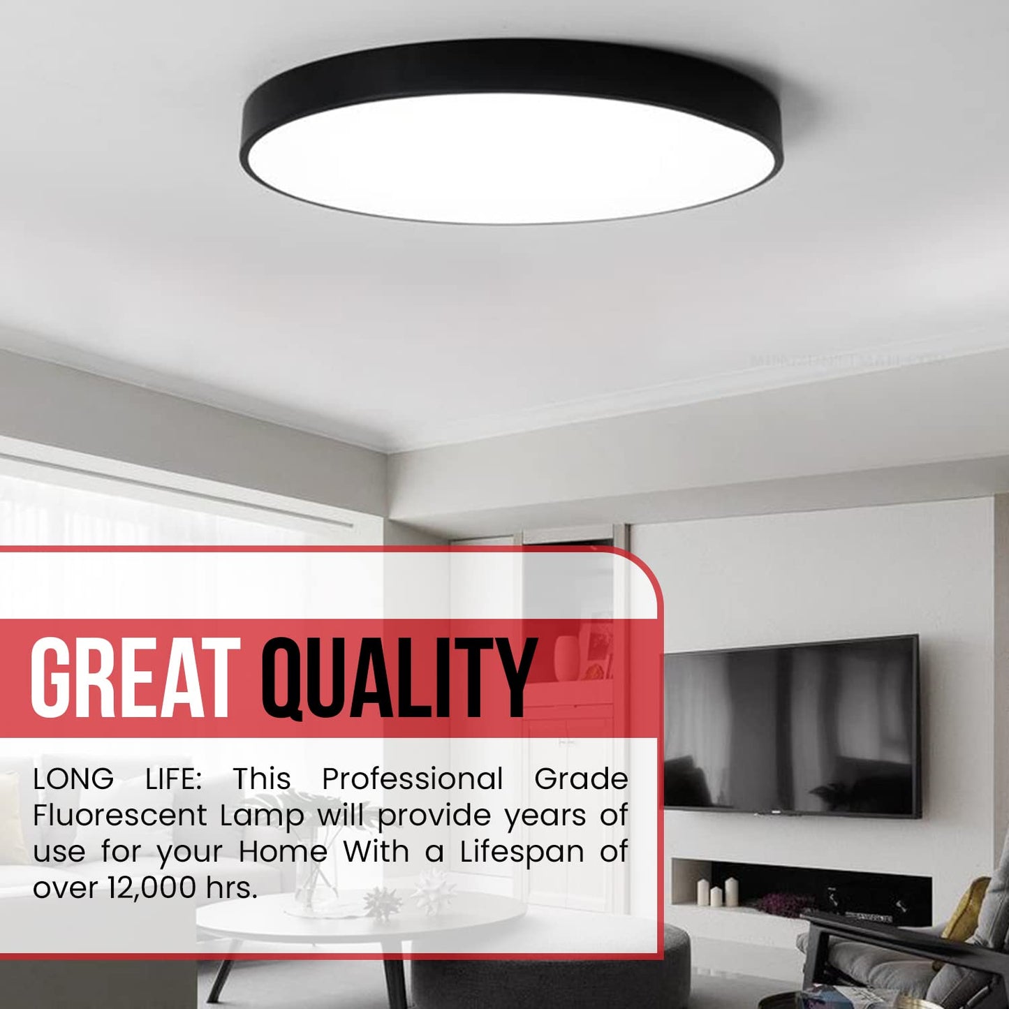 BULBMASTER FC16T9/CW 40 Watts 16 Inch Round Fluorescent T9 Circular Light Bulb, 4 pin Light Bulb Cool White 4100K, FC16T9 2600 Lumens G10Q 4-Pin Base