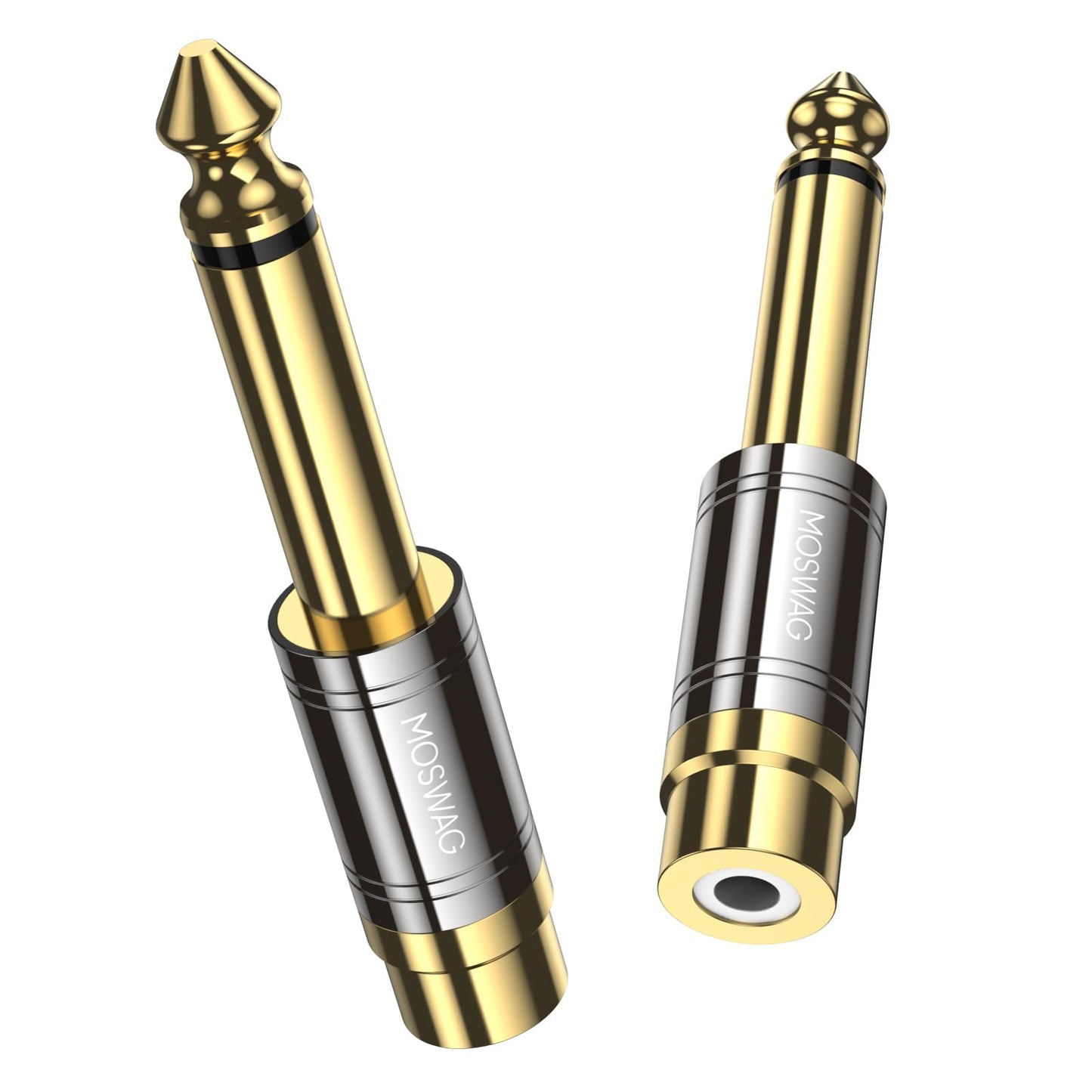 MOSWAG RCA to 1/4 Adapter,6.35mm 1/4 Inch Mono TS Male to Female RCA Audio Conversion Plug,Suitable for Home Theater Systems and Audio Equipment, Gold