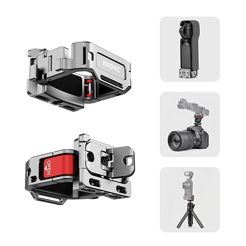 BRDRC Pocket 3 Cage Expansion Adapter, Aluminum Alloy Mount Metal Bracket Attachments with 1/4 Screw Holes, for GoPro Adapter, Cold Shoe, for Osmo
