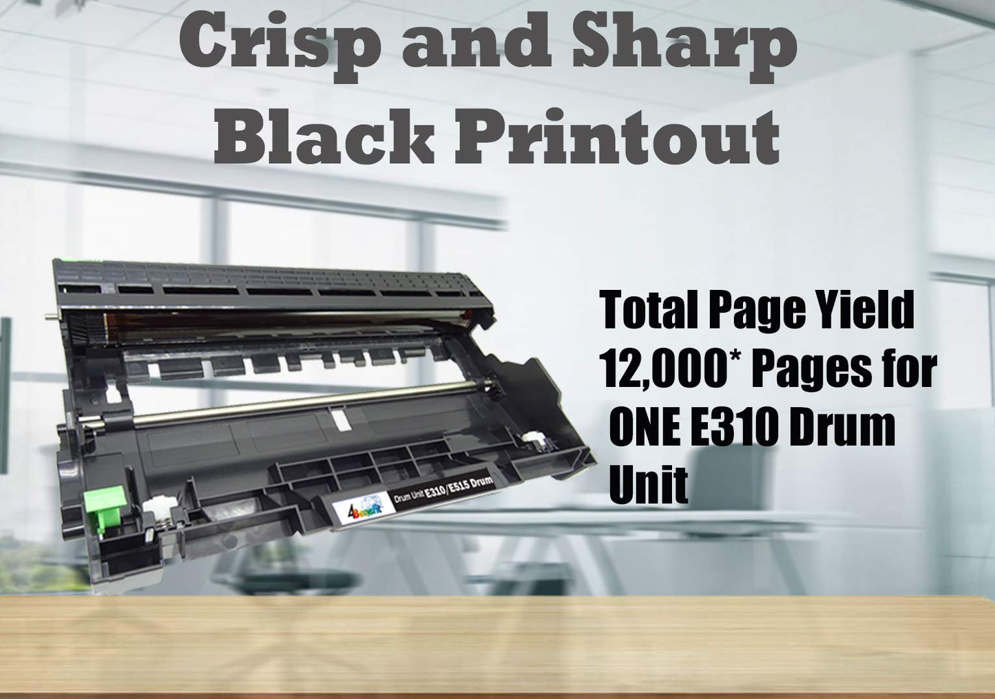4Benefit (Drum, Set of 1) Compatible for Dell E310dw Drum Unit E310 E515 E514 Work for E310 E310dw E514dw E515dw E514 E515dn E515 Laser Printer