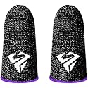 1 Pair for Pubg Mobile Games Gaming Finger Sleeve Breathable Fingertips Sweatproof Fingertip for Mobile Cove Slip, Gaming Accessories (Purple)