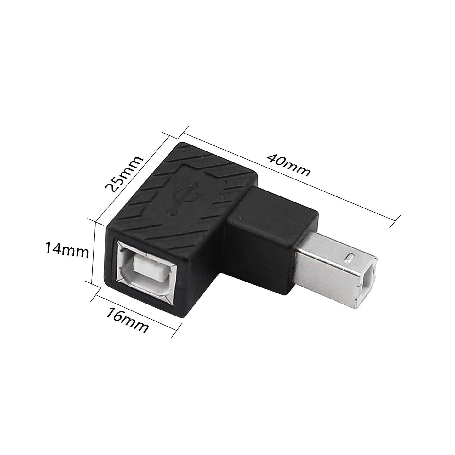 Traovien 90 Degree USB B Printer Adapter, 2 Pack USB 2.0 Type-B Male to Female Up and Down Angle Printing and Data Extension Adapter for Printer…