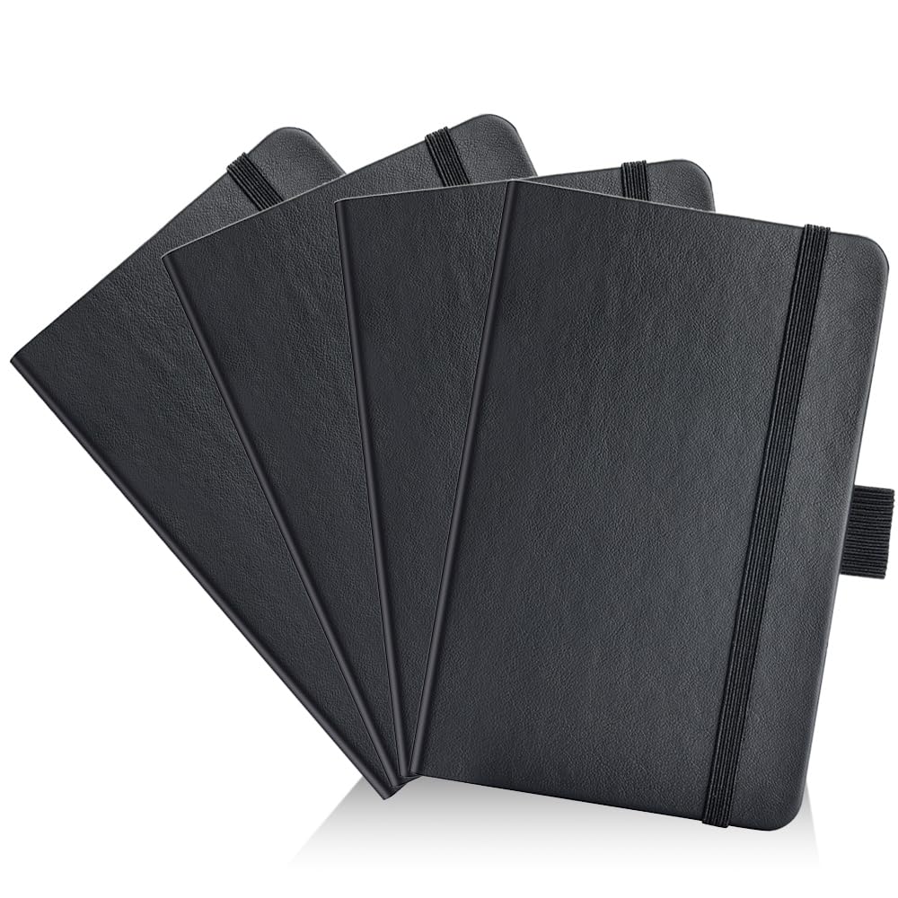 AISBUGUR Pocket Notebook, Small Notebook, 2-Pack Total 320 Pages,3.7" x 5.7" Pocket Notebook (4 Pack, 4color)