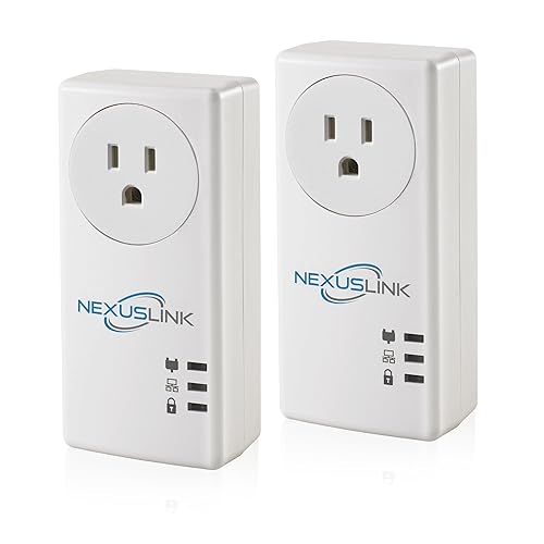 NexusLink G.hn Powerline Ethernet Adapter Kit - Stable Ethernet Over Power for Gaming & Streaming, Home Network Expander, Wall Plug - 2 Units