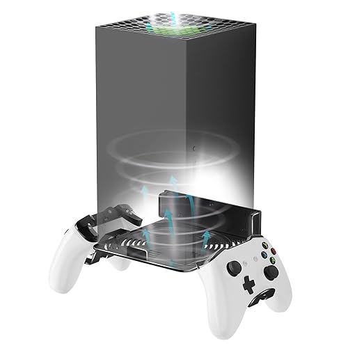 ANSHAWTIY Aluminium Alloy Wall Mount for Xbox Series X Wall Mount Kit for Xbox Series X Accessories with 2 Controller Stand, Ventilation Design Wall