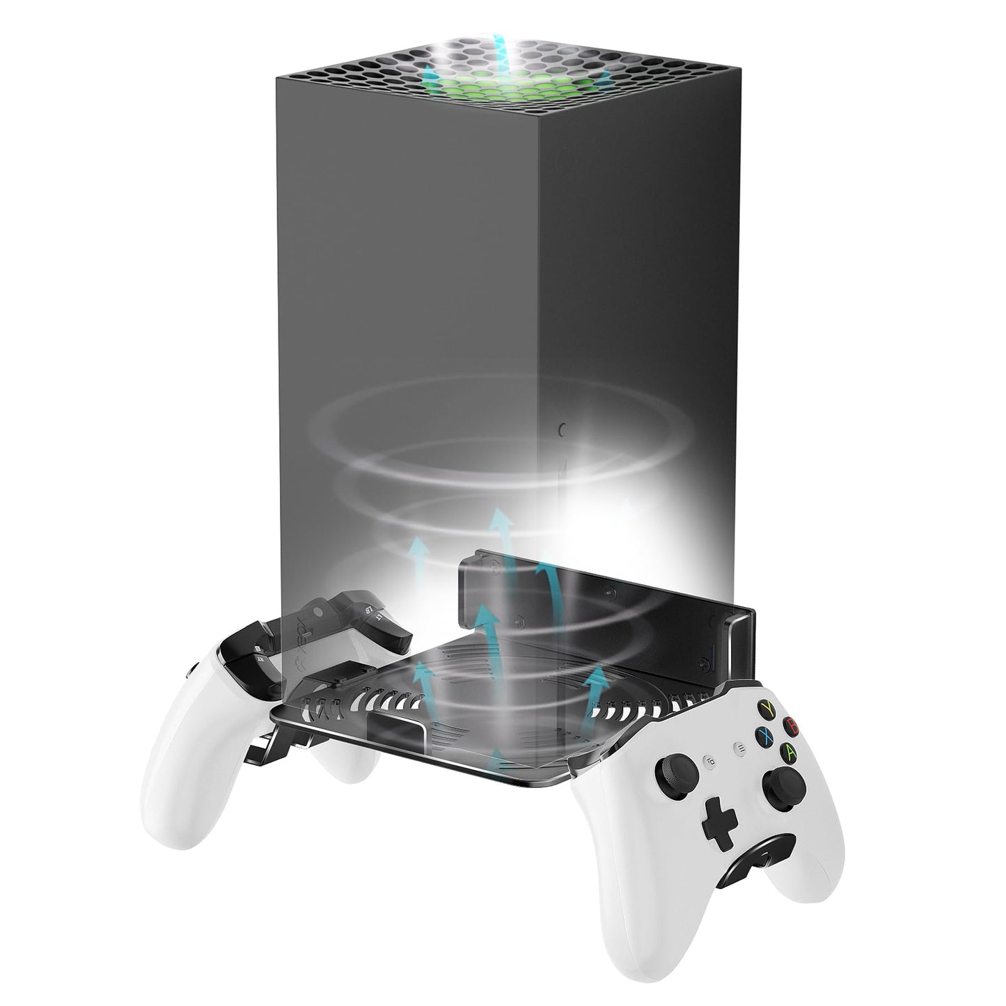 ANSHAWTIY Aluminium Alloy Wall Mount for Xbox Series X Wall Mount Kit for Xbox Series X Accessories with 2 Controller Stand, Ventilation Design Wall