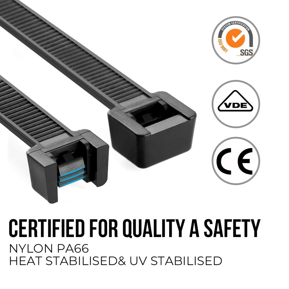 36 Inch Ultra Heavy Duty Zip Ties,50 Piece Multi-Purpose UV Cable Ties with 200 Pounds Tensile Strength