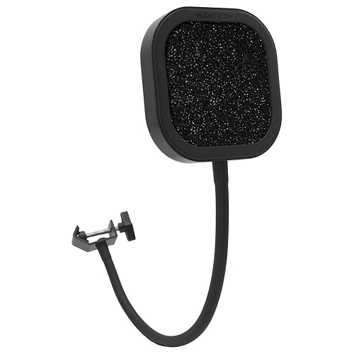 Flex Pro Interchangeable Microphone Pop Filter | Aluminum Gooseneck Mic Shield | Dual-Layer Metal, Mesh & Acoustic Foam WindScreen Mic for Studio