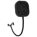 Flex Pro Interchangeable Microphone Pop Filter | Aluminum Gooseneck Mic Shield | Dual-Layer Metal, Mesh & Acoustic Foam WindScreen Mic for Studio