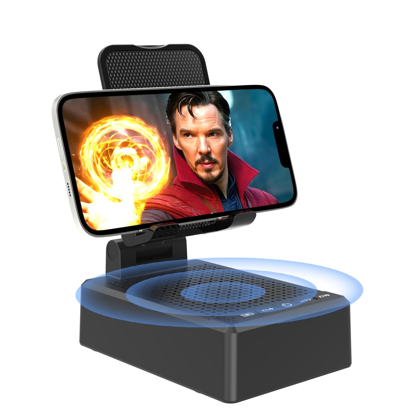 Gifts for Men Women,Cell Phone Stand with Wireless Bluetooth Speaker Anti-Slip Base HD Surround Sound Compatible with iPhone Smartphones,Cool Gadgets