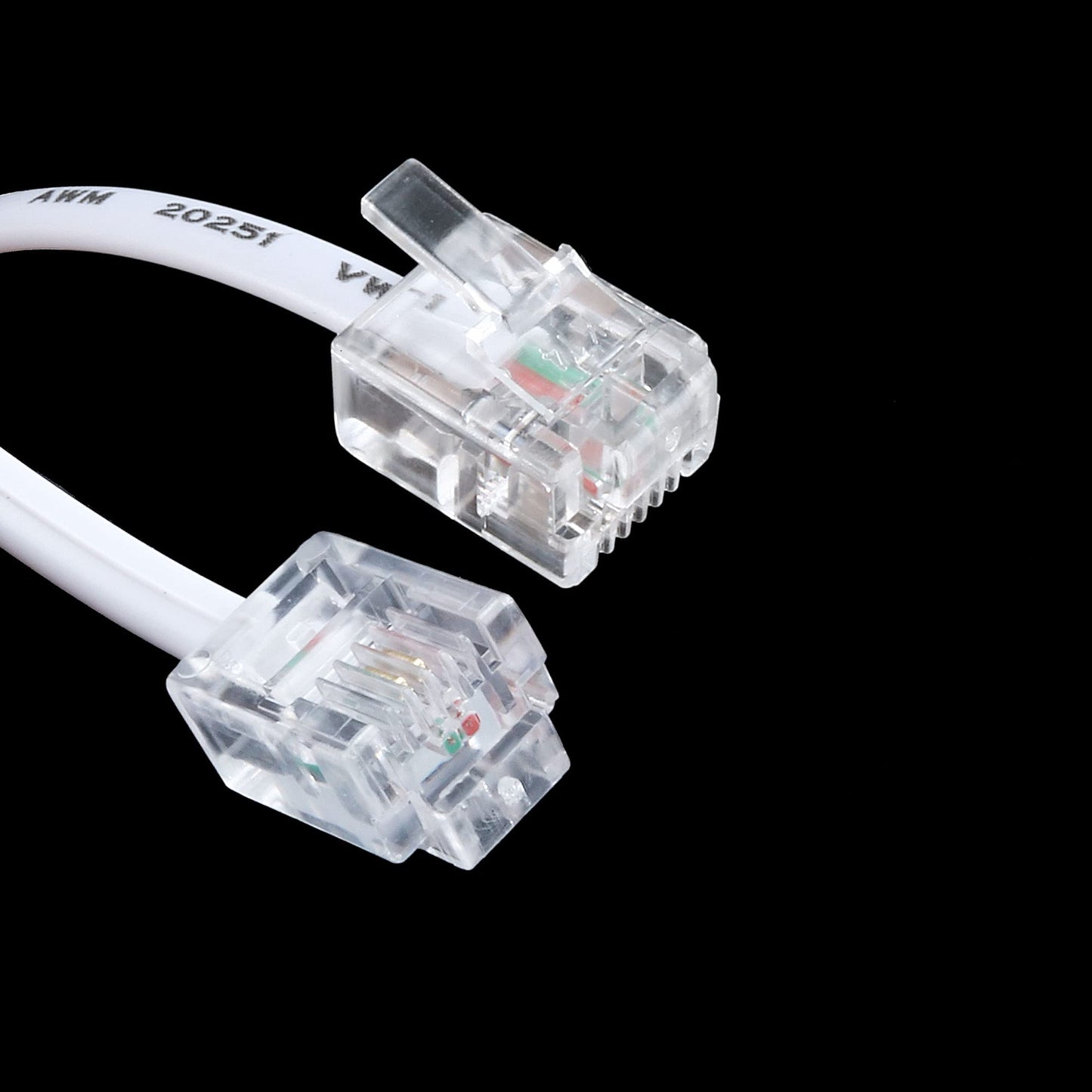 uxcell RJ11 6P2C Telephone Line Cord Cable, 2m Long Phone Extension Cord Wire with Standard RJ11 Plug for Fax Modem ADSL, Phone Line Modular Plug
