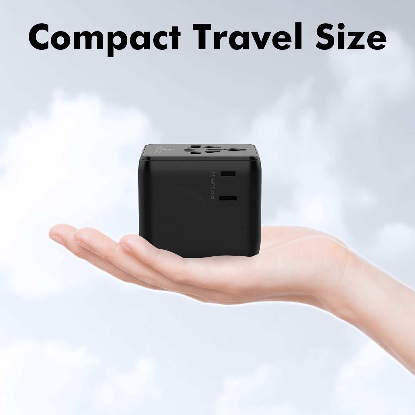 TRAVEL DEPOT Universal Travel Adapter w/USB Ports, GaN All in One Worldwide Plug Adapter, International Power Converter for All Devices, Wall Charger