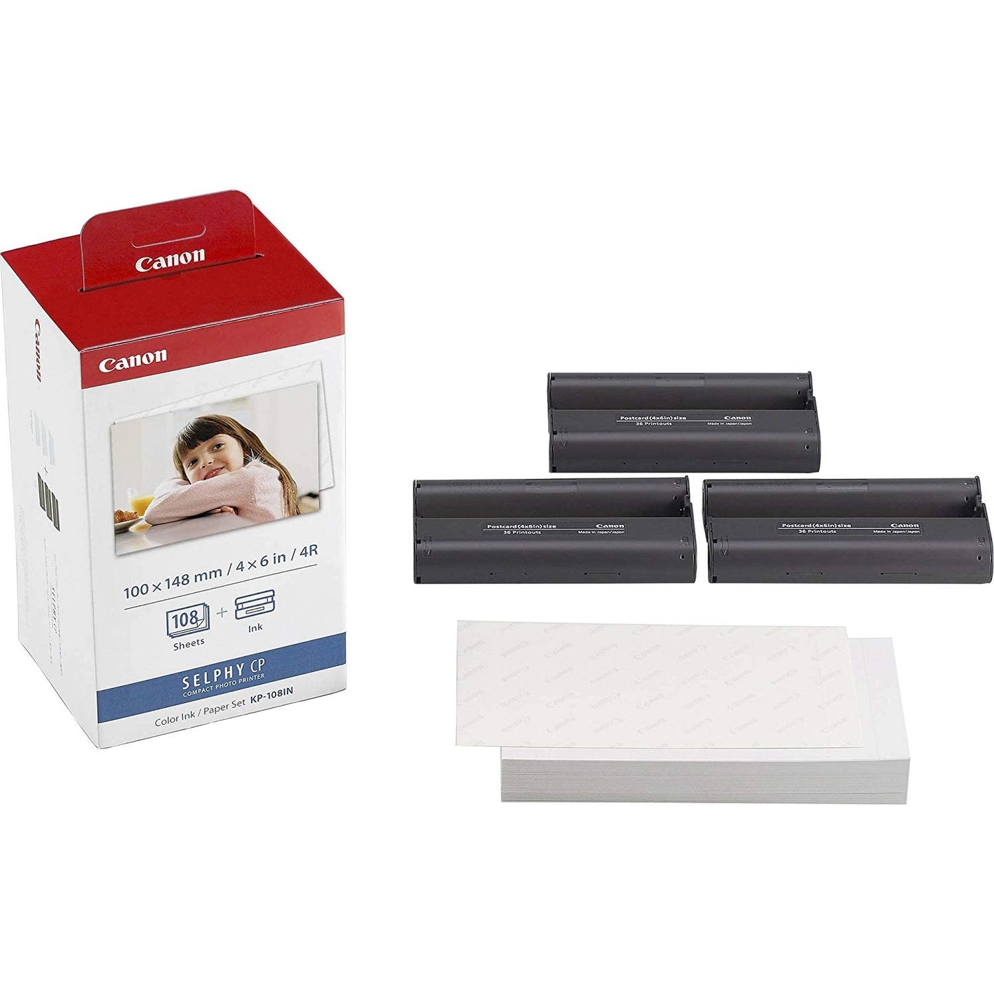 Canon KP-108IN Color Ink and Paper Set Includes Total of 324 Sheets and 9 Ink Cartridges