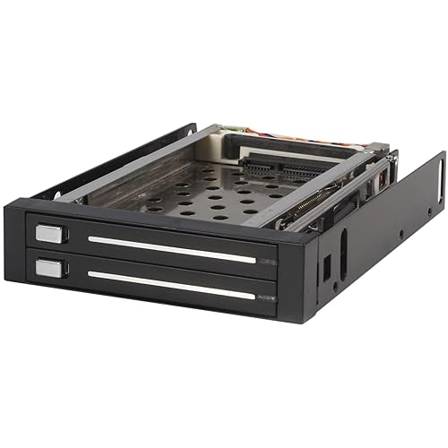 StarTech.com 2 Drive 2.5in Trayless Hot Swap SATA Mobile Rack Backplane - Dual Drive SATA Mobile Rack Enclosure for 3.5 HDD (HSB220SAT25B),Black