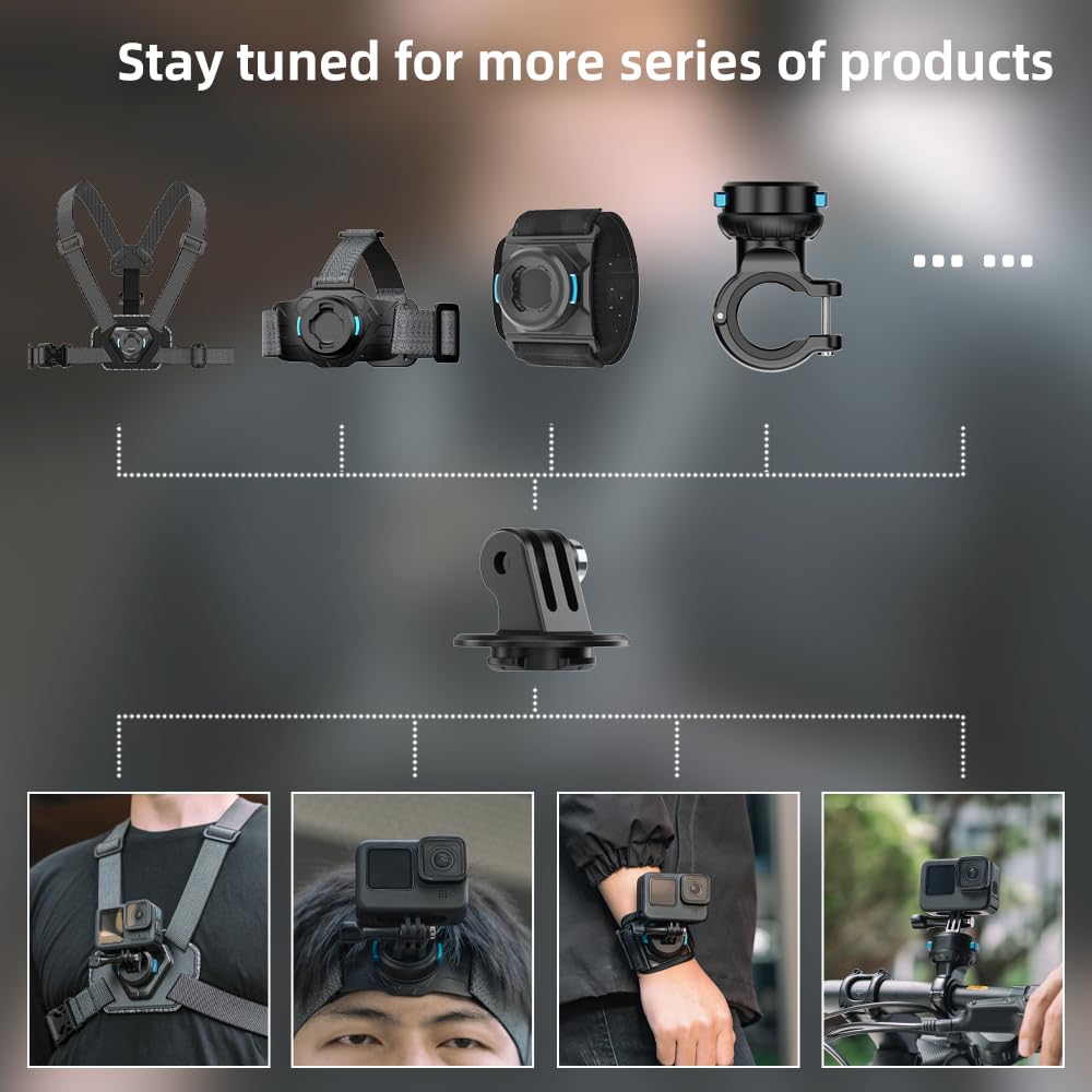 SUREWO Upgraded Magnetic Chest Mount Harness Strap Body Mount Chesty Compatible with Go Pro Hero 13/12/11/10/9/8/7 Black,DJI Osmo Action 5