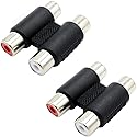 ZXUEZHENG 2 Pack RCA Female to Female Coupler,Dual Coupler, Barrel Connectors, Stereo Audio Video Cable Adapter Coupler Panel Mount?2 Female