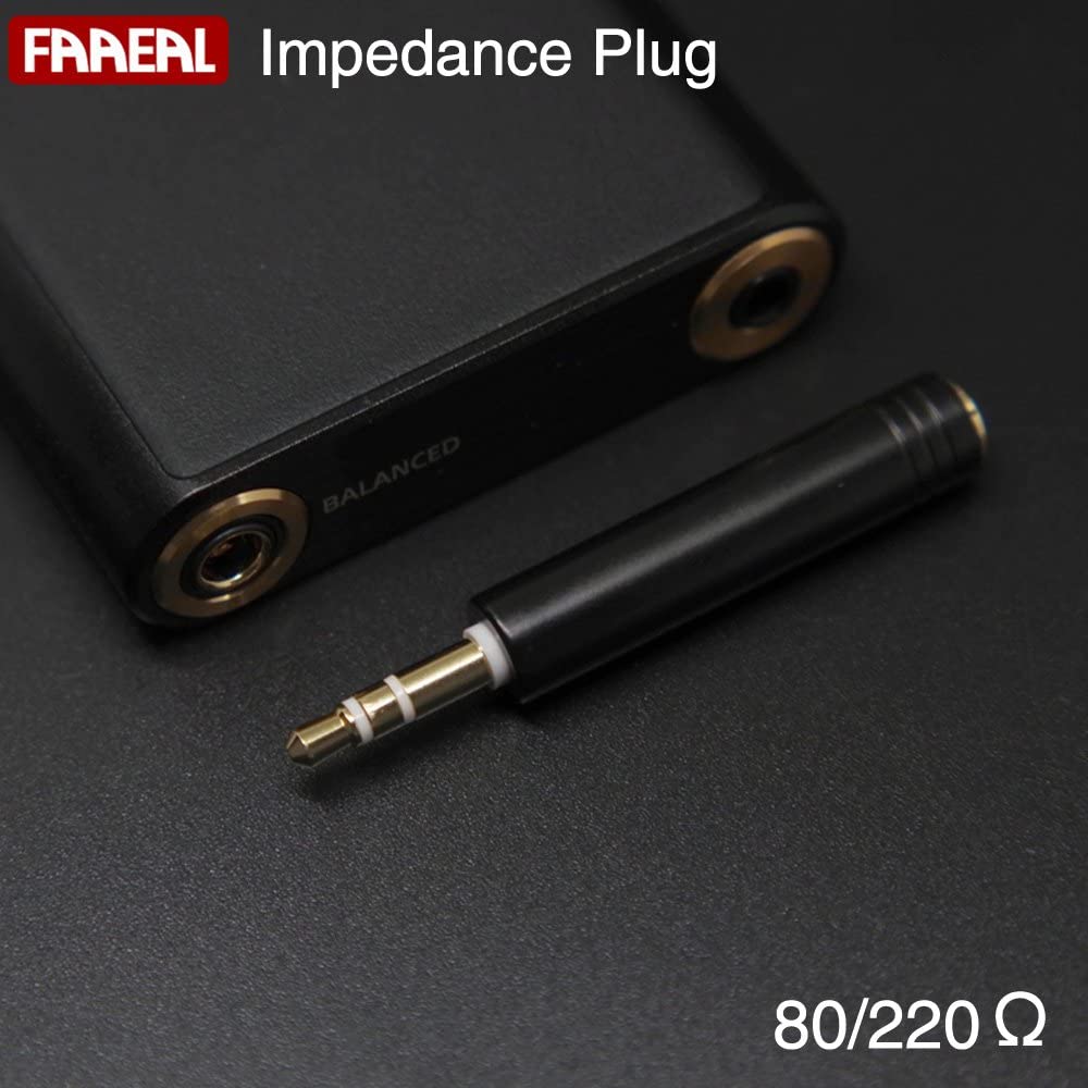 FAAEAL Conductor Earphone Impedance Plug 80 220 ohm Noise Cancelling Adapter 3.5mm Jack Professional Reduce Noise Filter Plug (220 Ohm and 80 Ohm)
