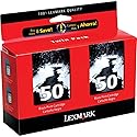 Lexmark 50 16G0093 Black Ink Cartridge Twin Pack