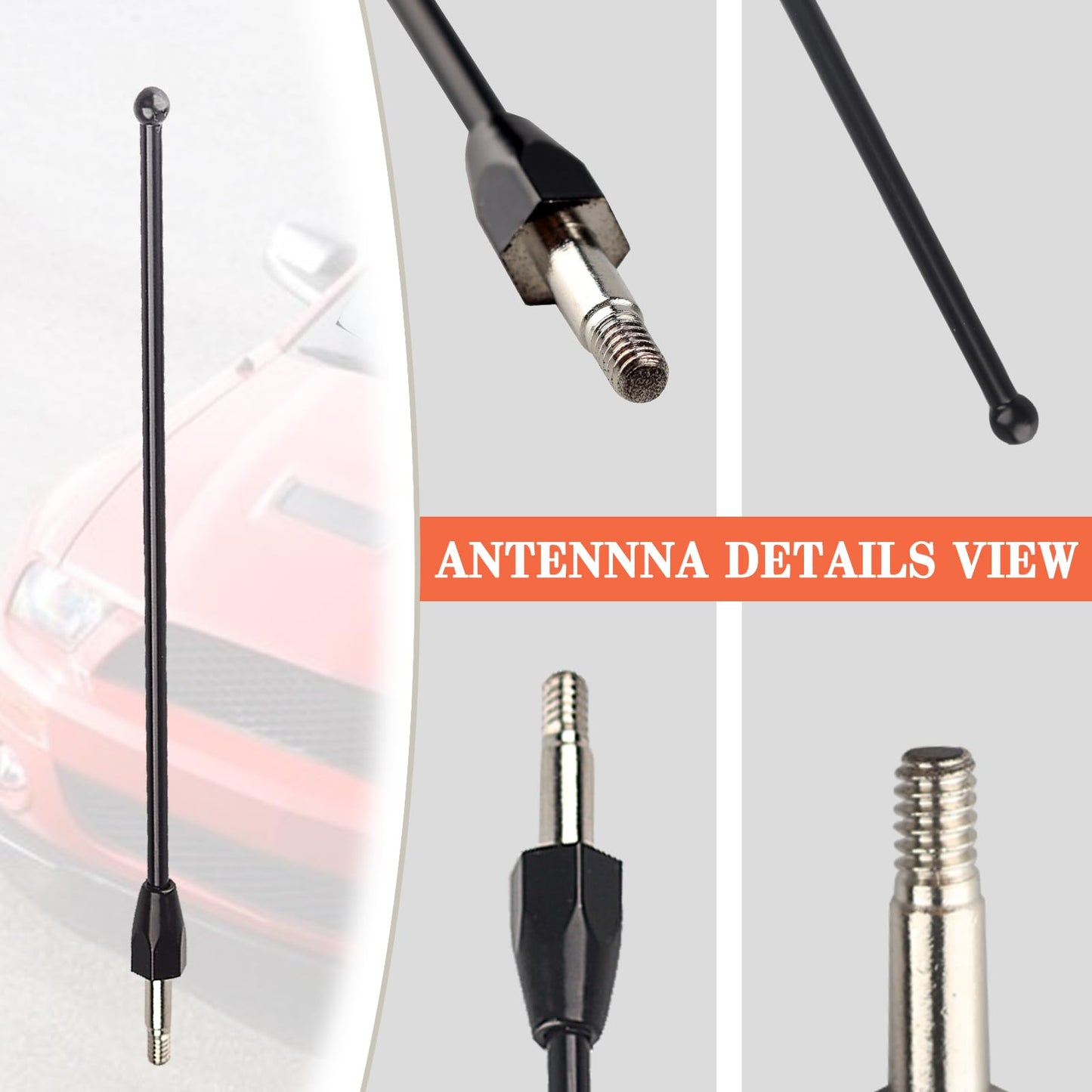 Covnikyer 8 Inch Short Antenna Mast Compatible with Ford Mustang GT V6 1979-2009 Replacement Car Antenna