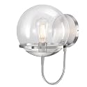 Westinghouse 6119200 Marla Contemporary One-Light Indoor Wall Light Fixture, Brushed Nickel Finish, Clear Glass
