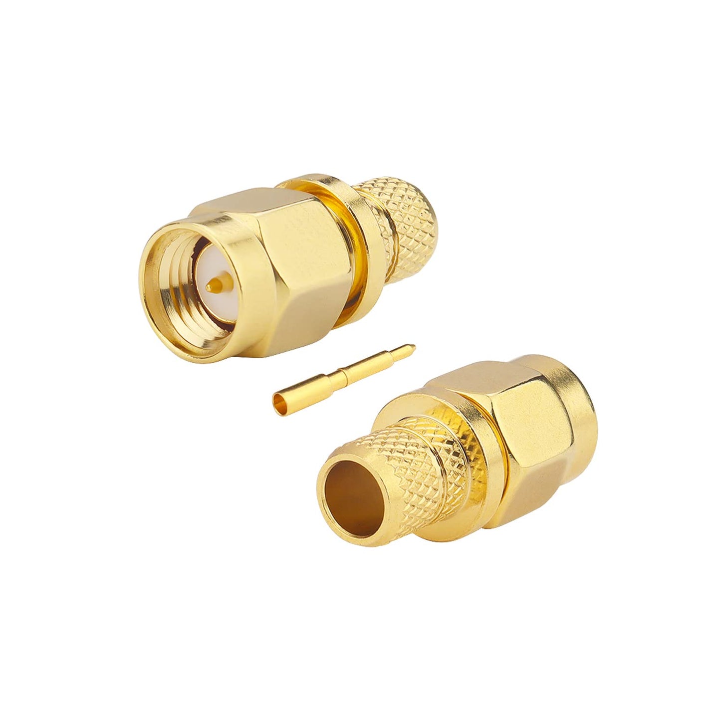 MOOKEERF SMA Male Crimp Connector, SMA Male Plug Crimp Connector for RG8X,LMR240, KMR240,4D-FB,CNT240, RG8 mini Coax Cable (Pack of 10)