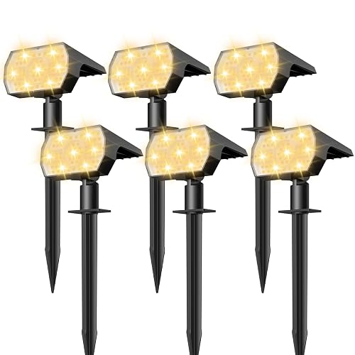 NYMPHY Solar Lights Outdoor Waterproof IP68, 56 LED 3 Lighting Modes Solar Powered Garden Yard Spot Solar Lights for Christmas Outside Landscape- 6