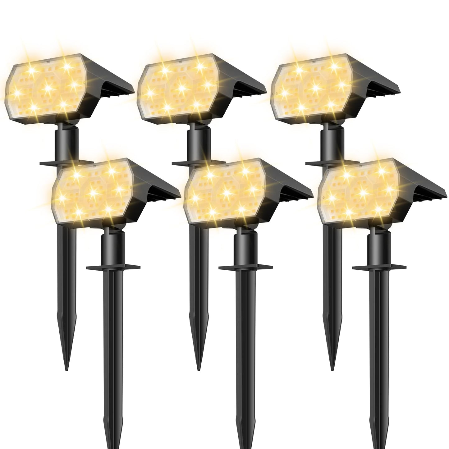 NYMPHY Solar Lights Outdoor Waterproof IP68, 56 LED 3 Lighting Modes Solar Powered Garden Yard Spot Solar Lights for Christmas Outside Landscape- 6