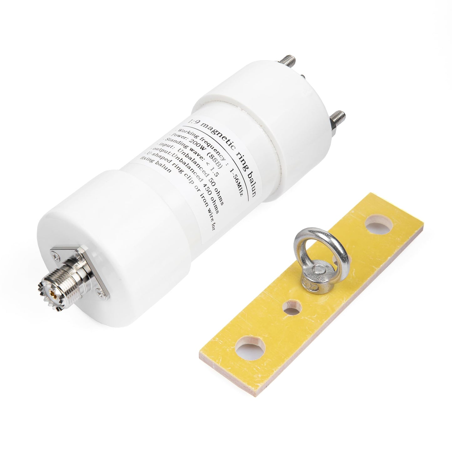 Femei 1-56MHz 200Watt HF Balun DIY Waterproof Antenna Balun 1:9 Ratio Balun 50 Ohm to 450 Ohm (1:9)