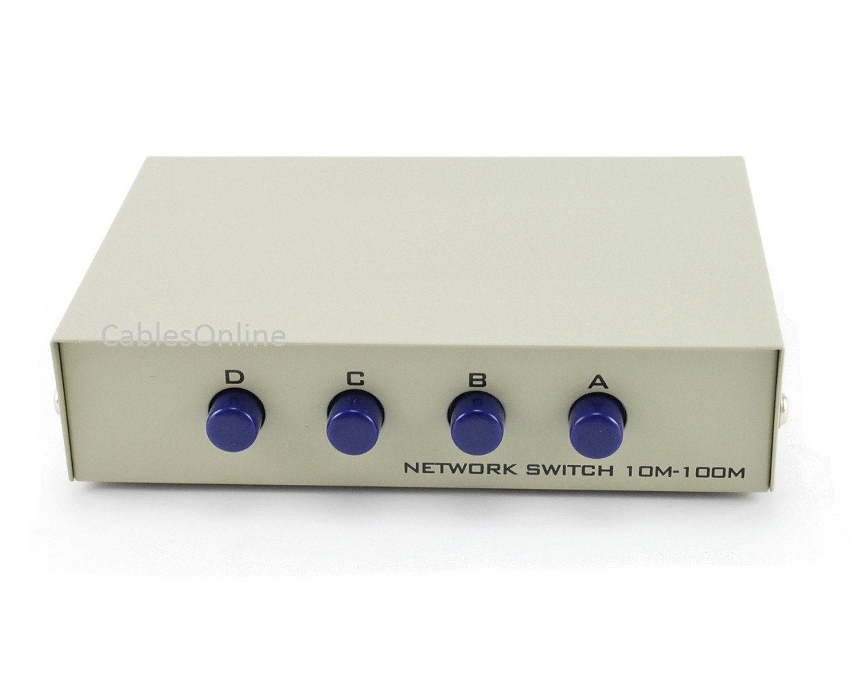 CablesOnline Compact 4-Way RJ45 Ethernet Network Push Button Metal Mini Switch Box (SB-035P)