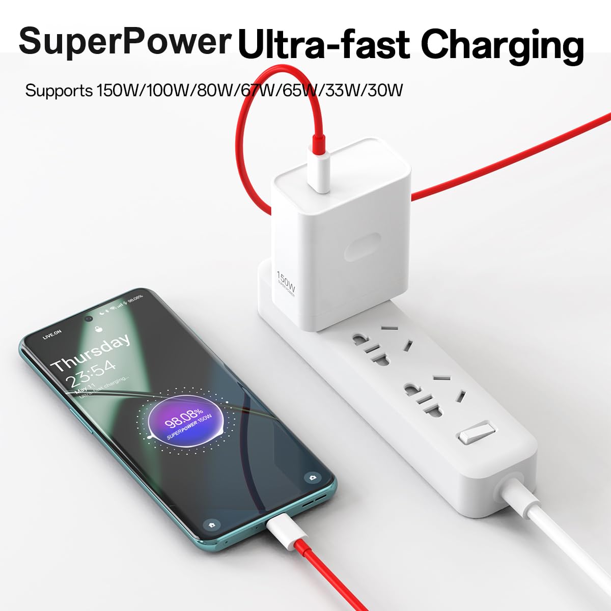150W 100W 80W Super Fast Wall Charger Block Compatible for Oneplus One Plus 15 15R 13 12 13R 12R 11 10T 10R Nord CE4 3 4 Pad Open PD 65W MacBook