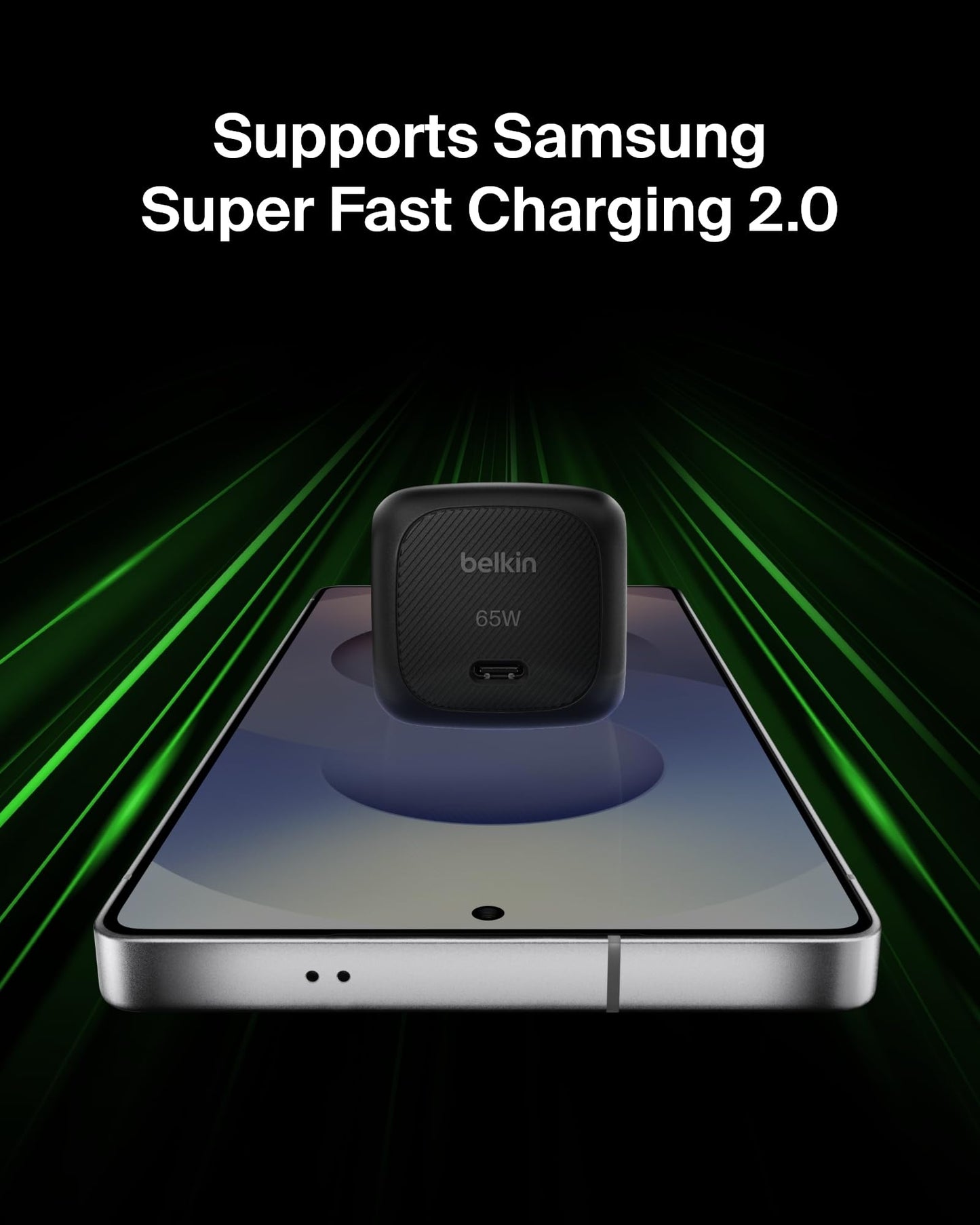 Belkin USB C Charger Block 65W, Super Fast Charging Block, Type C Wall Charger - Apple iPhone 17, Air, Pro, Galaxy S26, Google Pixel 10, MacBook